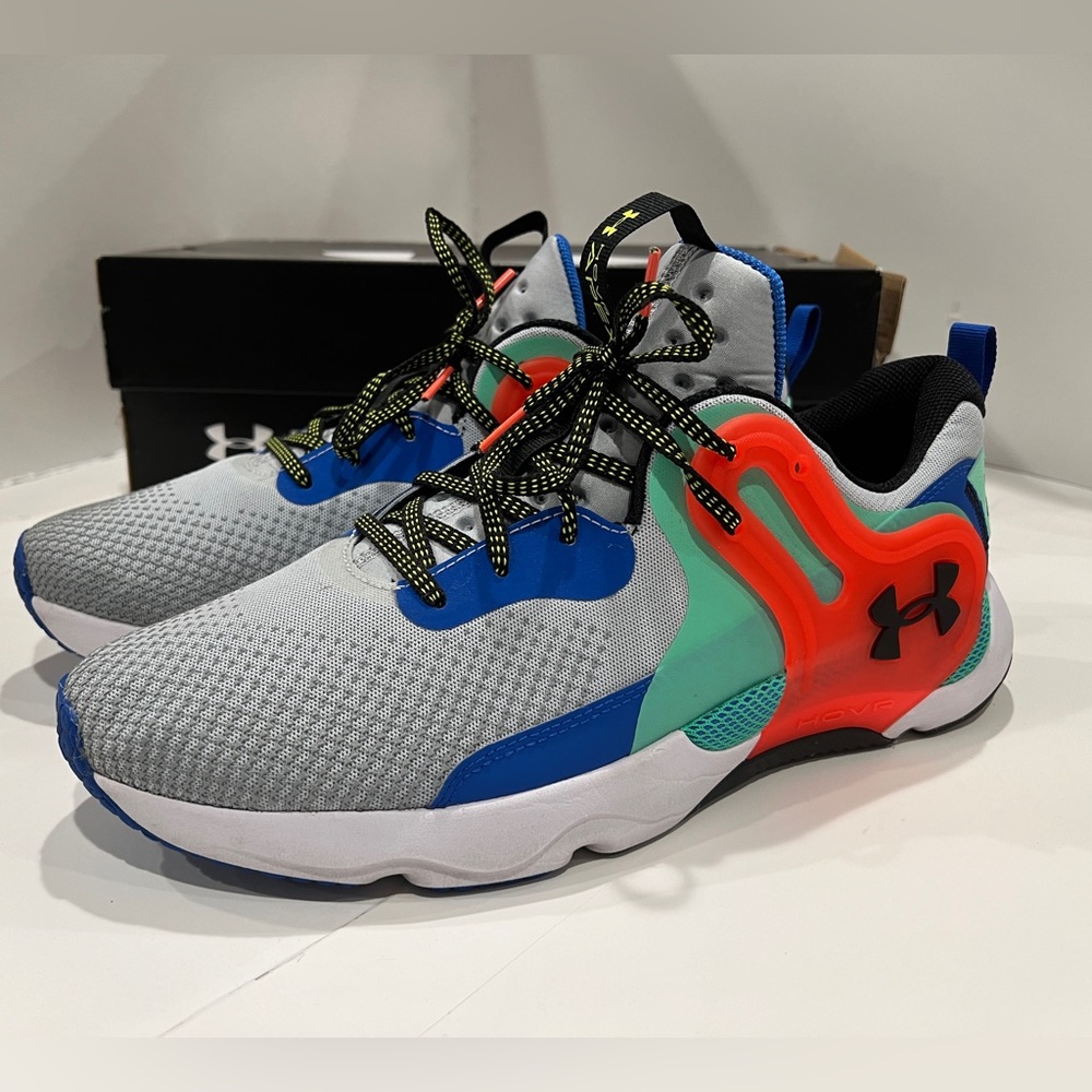 Under Armour Men's UA HOVR Apex 3 Trainer Shoe Size 12 Gray Red Blue